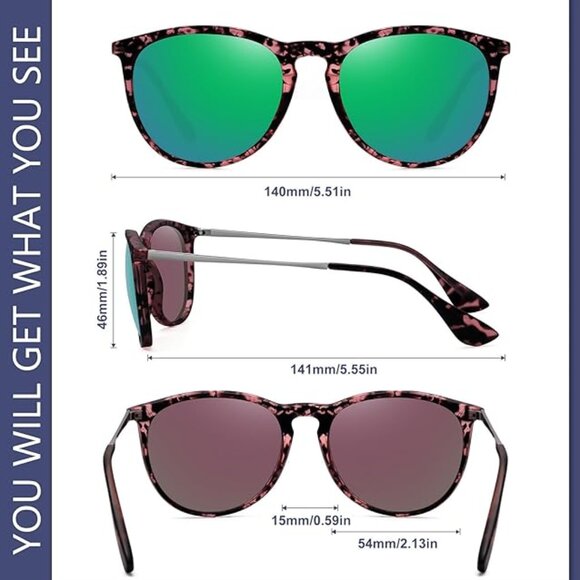 Retro sunglasses womens 2024 trendy round classic glasses main image 5